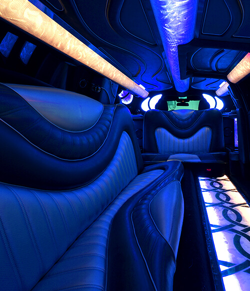 Inside a state-of-the-art limo