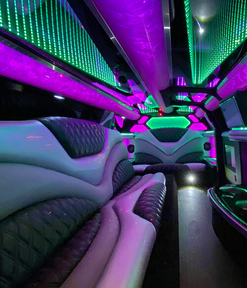 Premium features in a limo