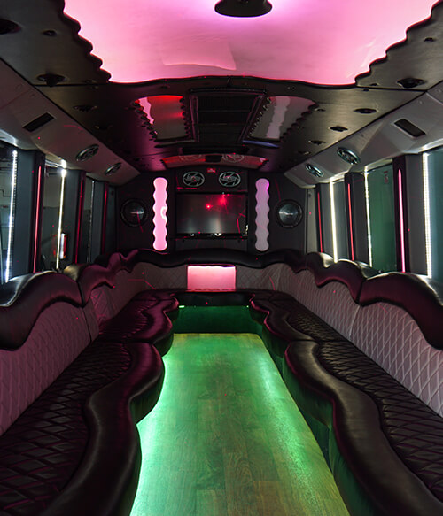 Wide space in party bus
