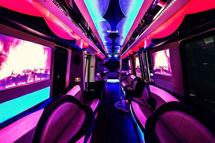 Party bus comfortable seats